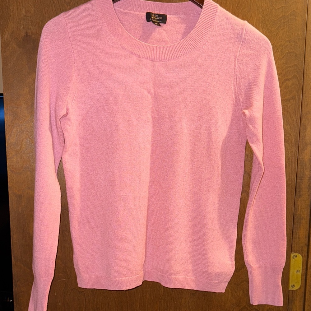 J. Crew Soft Pink Cashmere Crewneck Sweater